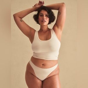 NEW Mate The Label Organic Comfort Crop Tank in Bone Sz Sm